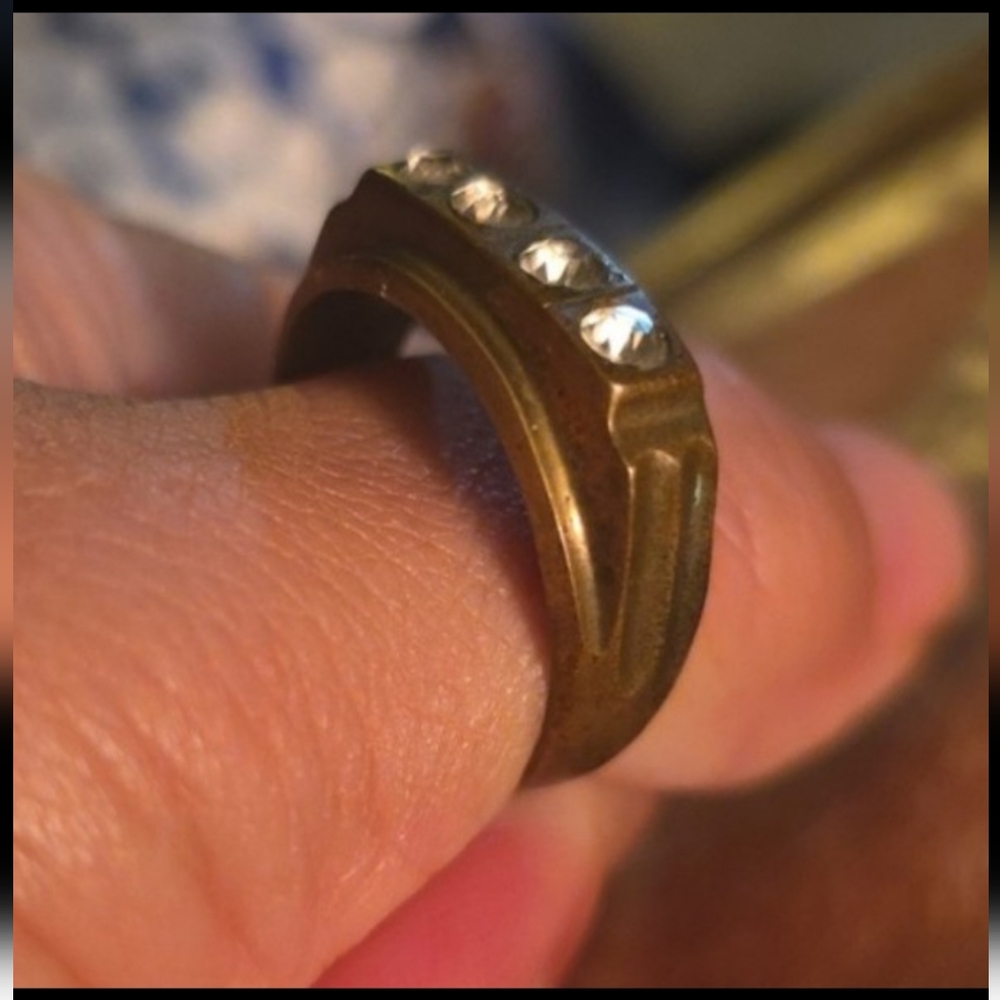 ANTIQUE Solid 14K Antique Diamond Signet Edwarfian 8g Beautifully Cut Wedding